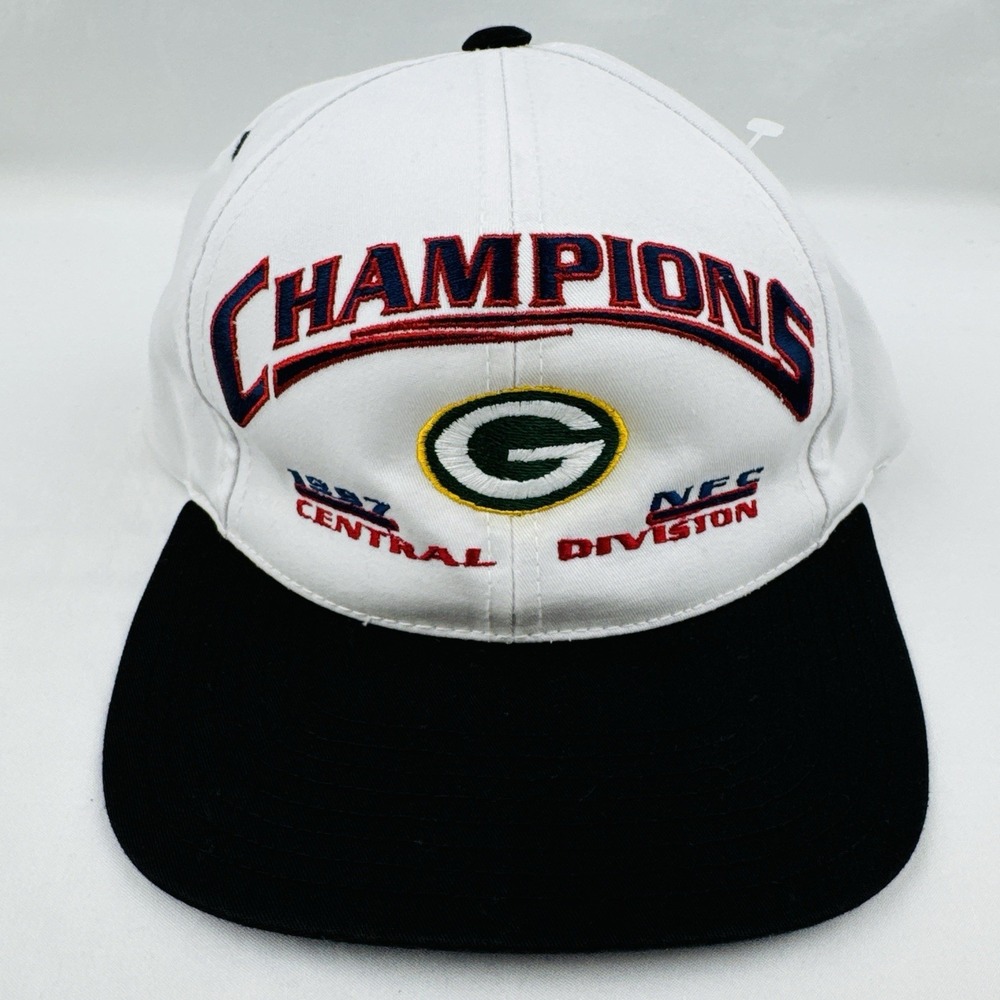 Vintage 90s Green Bay Packers Logo 7 NFL Central Division Champs SnapBack Hat